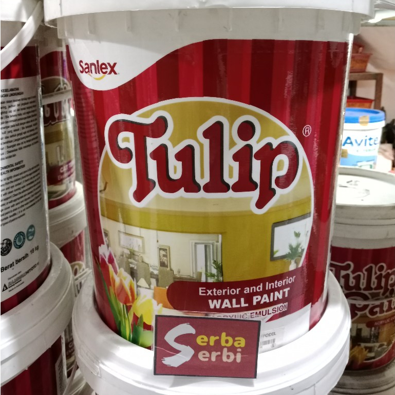 -18KG TULIP-Cat air tembok Wall paint 18kg Tulip paint Sanlex brand (instant area pekanbaru)
