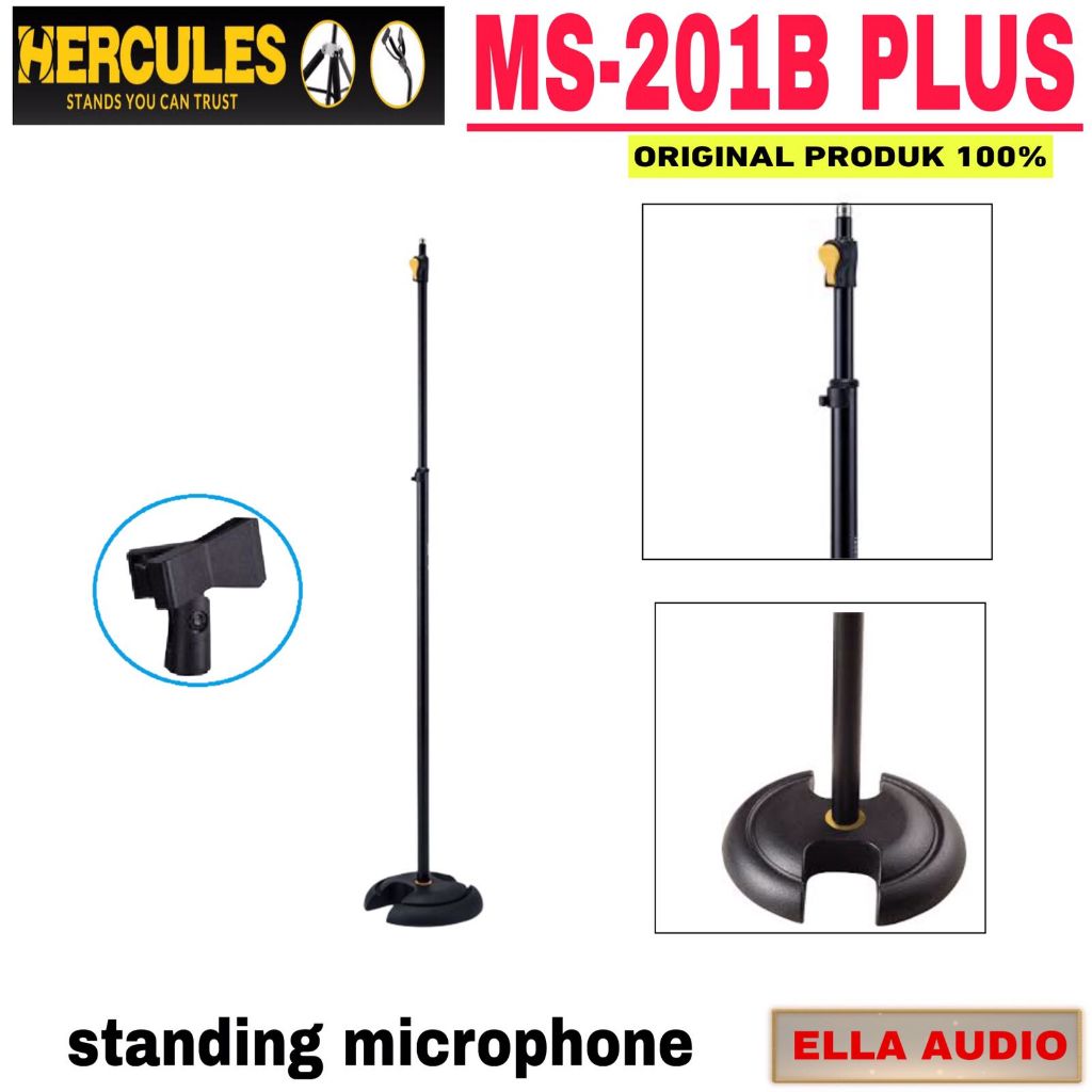 Hercules MS201B Plus Stand microphone Round base Straight