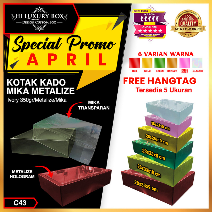 Box mika-box hologram-kotak kado-Box Hampers-C43