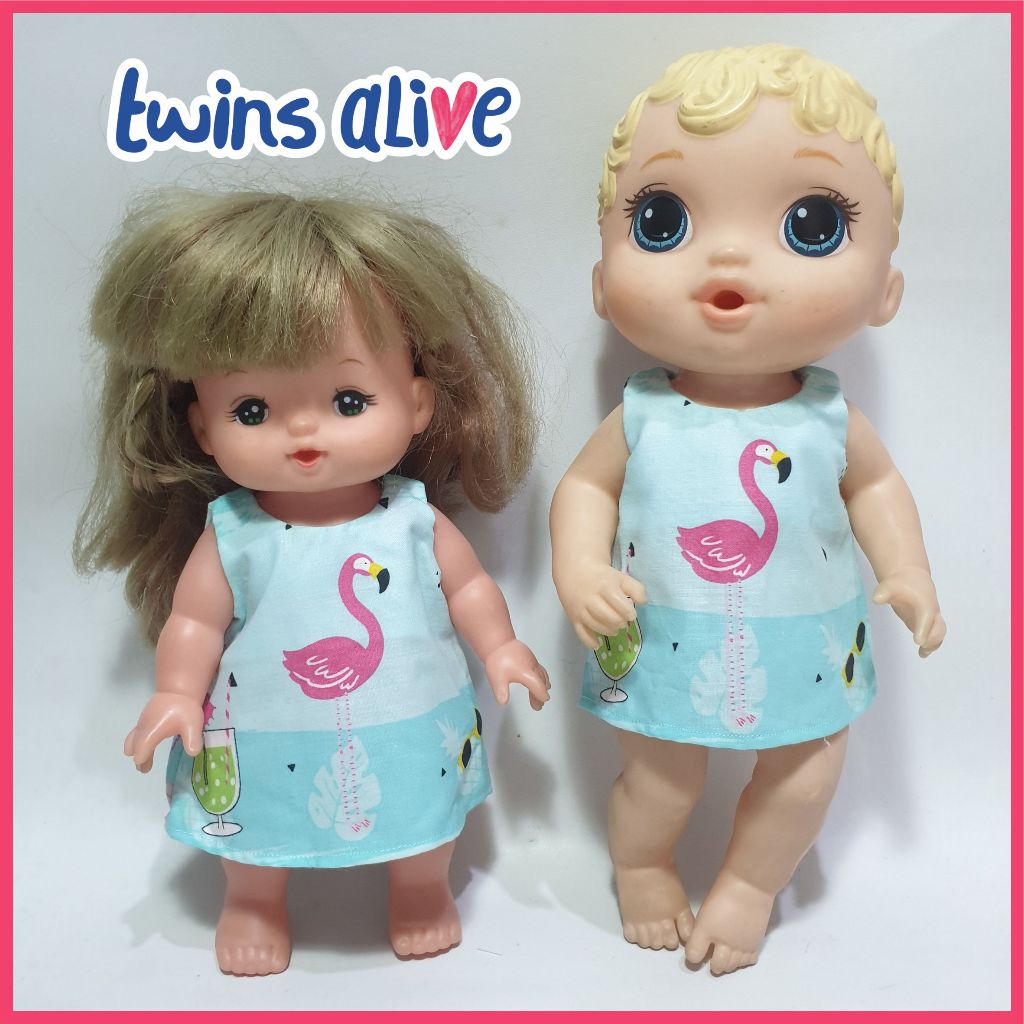 READY  Baju Boneka Baby Alive MellChan Dress Flaminggo