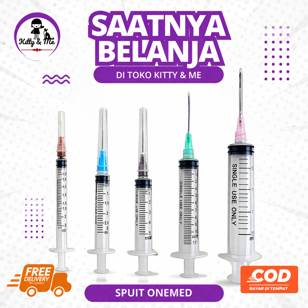 SPUIT ONEMED 1ml 3ml 5ml 10ml 1cc 3cc 5cc 10cc -  Sepetan Suntikan untuk Ternak