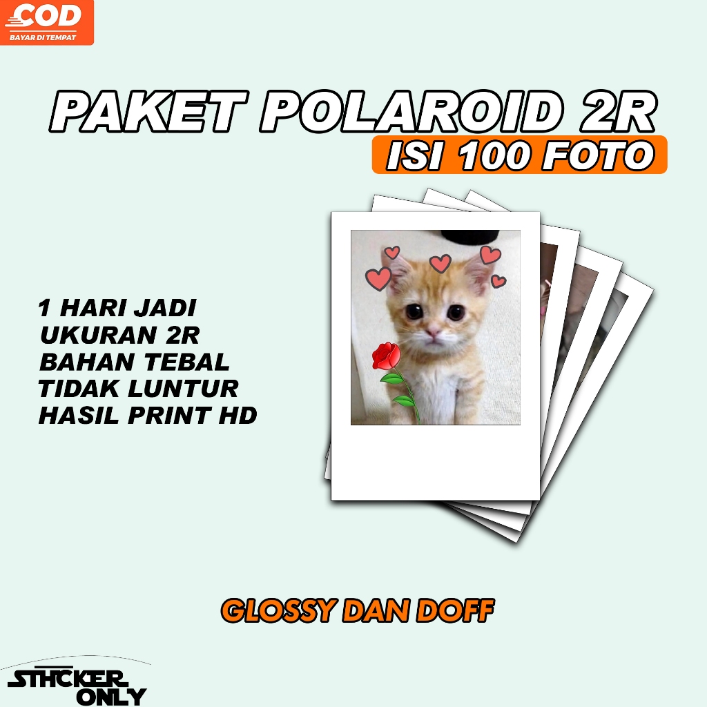 PROMO Cetak foto polaroid 2R Isi 100 foto laminasi kualitas terbaik