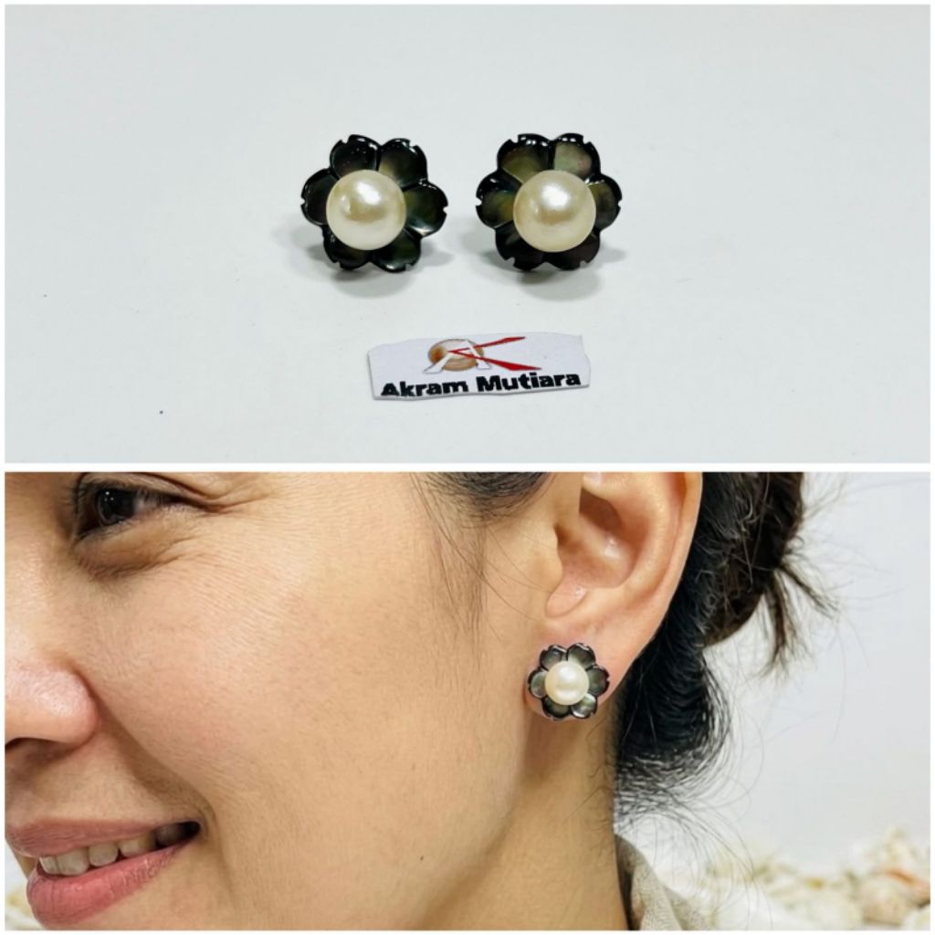 giwang kerang mutiara air Laut asli lombok