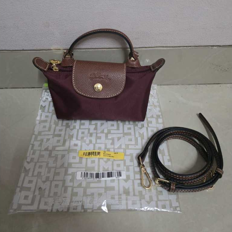 Longchamp Mini Bag Burgundy 100% Original Preloved Sling Bag Ada Strap Panjang
