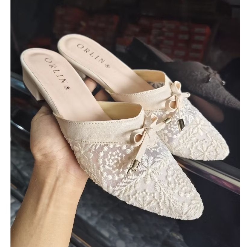 ORLIN Sepatu sendal BRUKAT Wanita  HAK 3 CM KODE BR