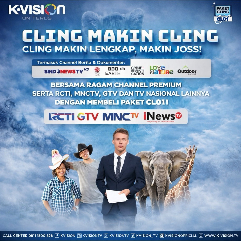 Paket Kvision CLING CL12 Bromo Cartenz dan Gardiner Optus LGsat GOL Kvision