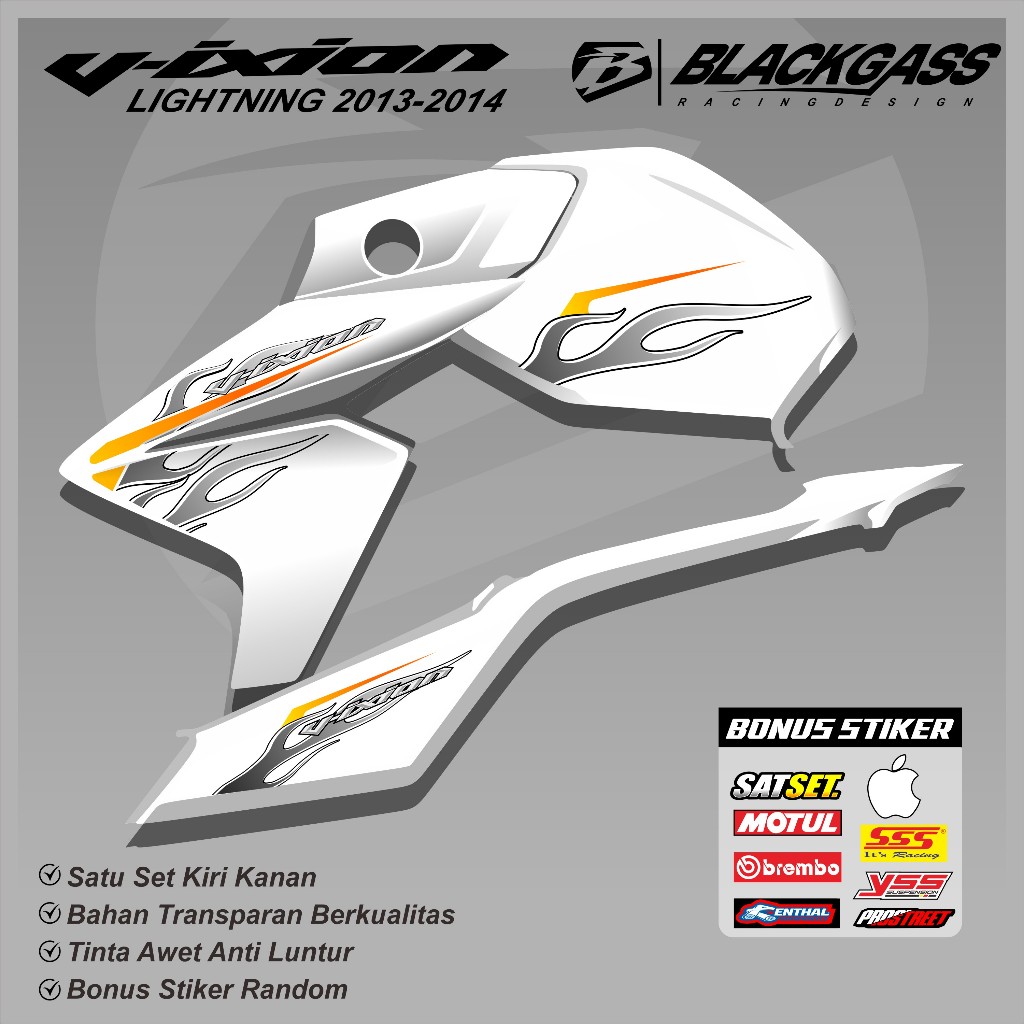 Striping List Transparan VIXION NEW NVL 2013-2014 - Stiker Variasi Transparan Motor VIXION BGS 03