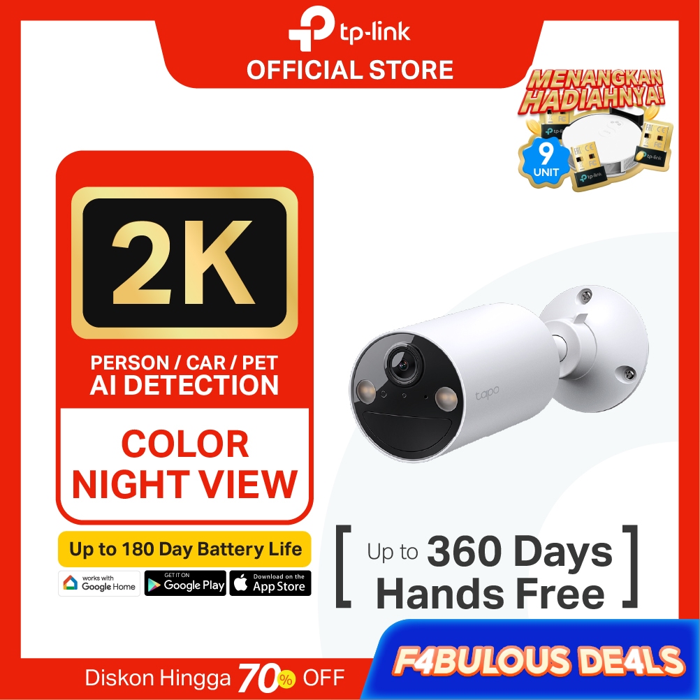 TP-Link Tapo C410 Kit | 2K Kamera CCTV Outdoor | Battery | IP WiFi Camera | SD | Wireless | IP65