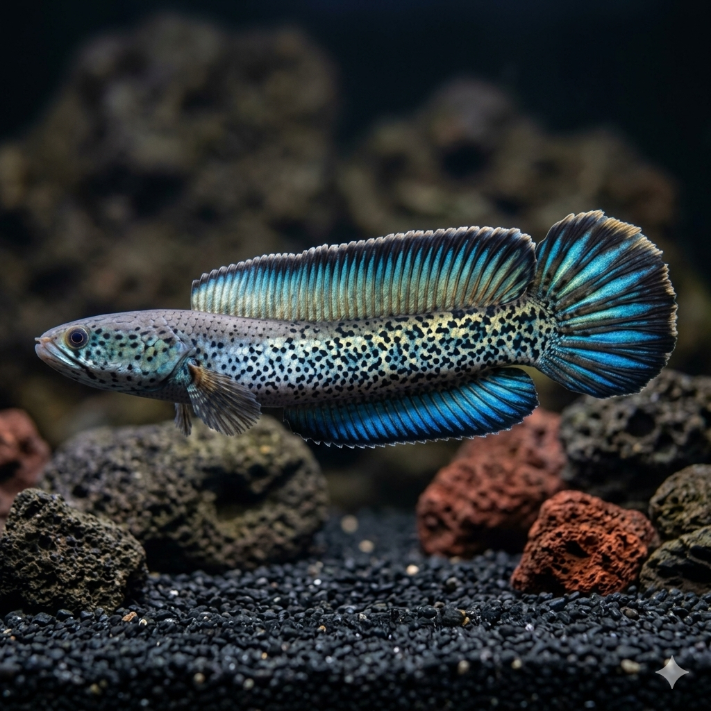 Ikan Channa Stewartii Karbi Anglong Size 27-30 cm Jumbo - Stewarti Blue Rim Galak Mental Flaring