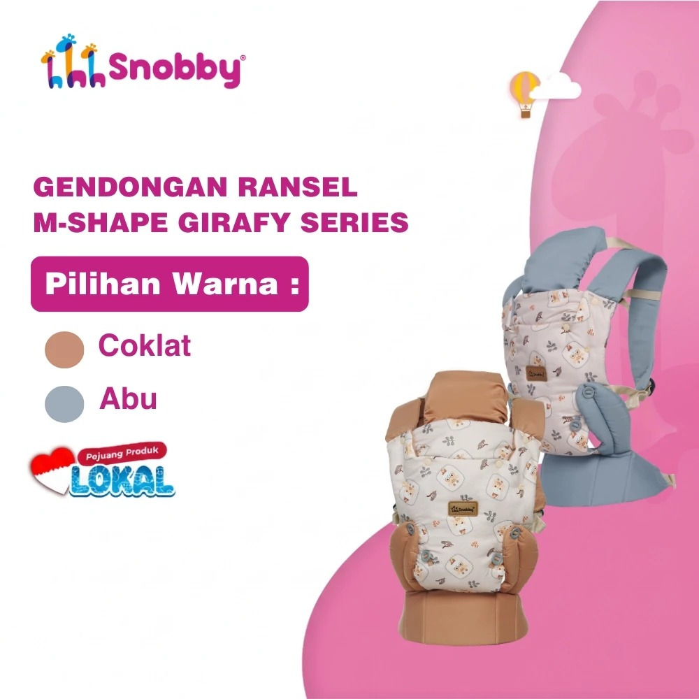 Snobby Gendongan Bayi Ransel M-Shape Carrier Ergonomis Girafy Series / Gendongan M-shape