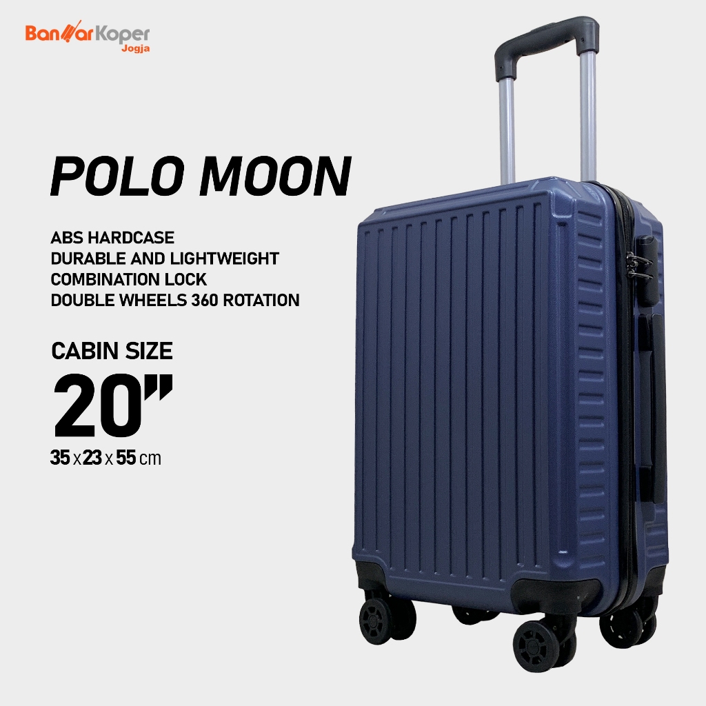 Polo Moon Koper Kabin 20 Inch Hardcase ABS Ringan