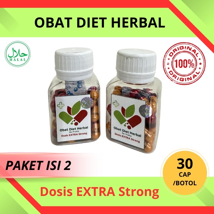 PAKET HEMAT ISI 2  -  Obat Diet EXTRA STRONG - Kapsul Pelangsing Diet Herbal EXTRA STRONG Ring 2 Kua