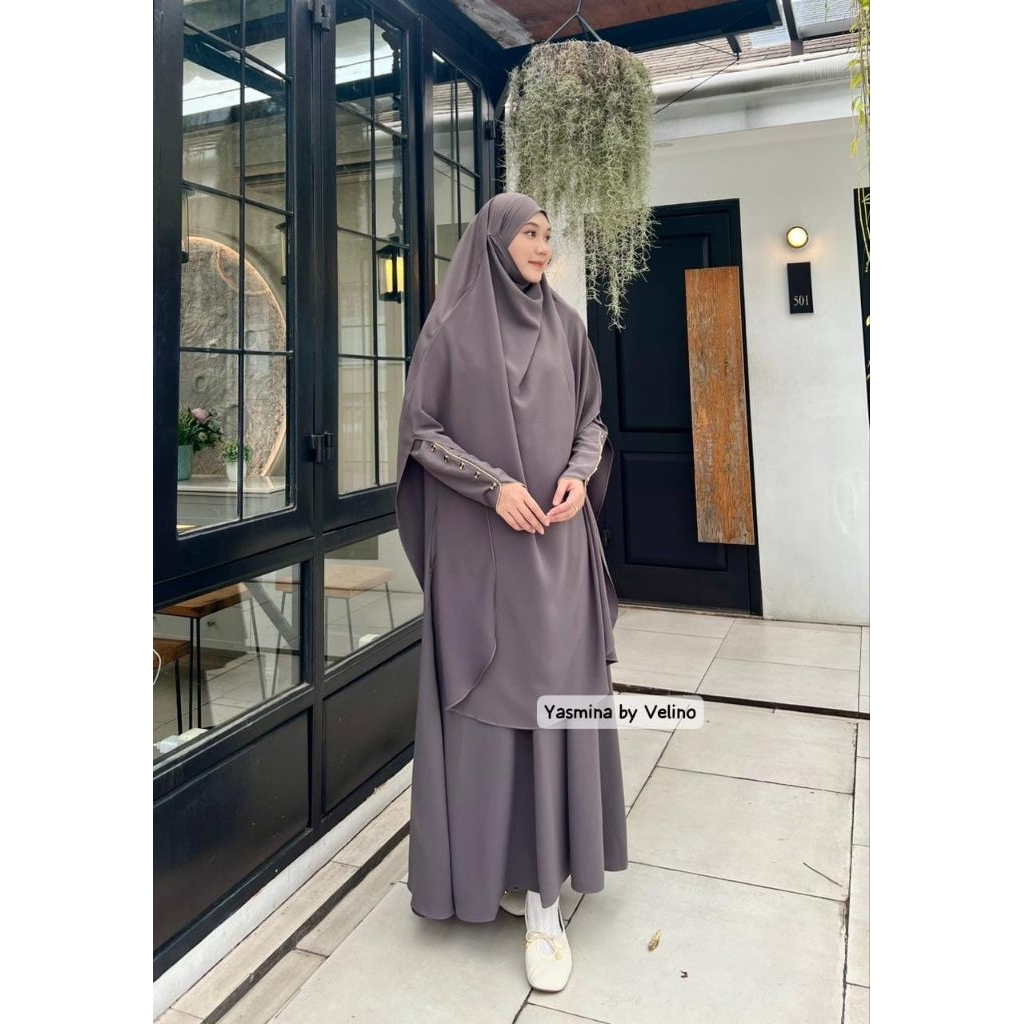 Yasmina set syari umroh series original velino