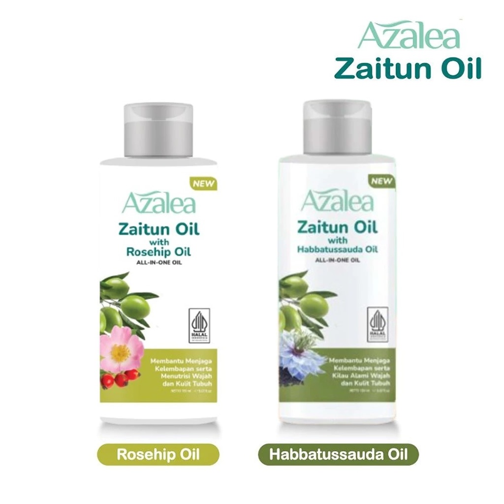AZALEA Minyak Zaitun Oil 150ml Series Habbatussauda Oil & Rosehip Oil Melembabkan Kulit Tubuh Alami 