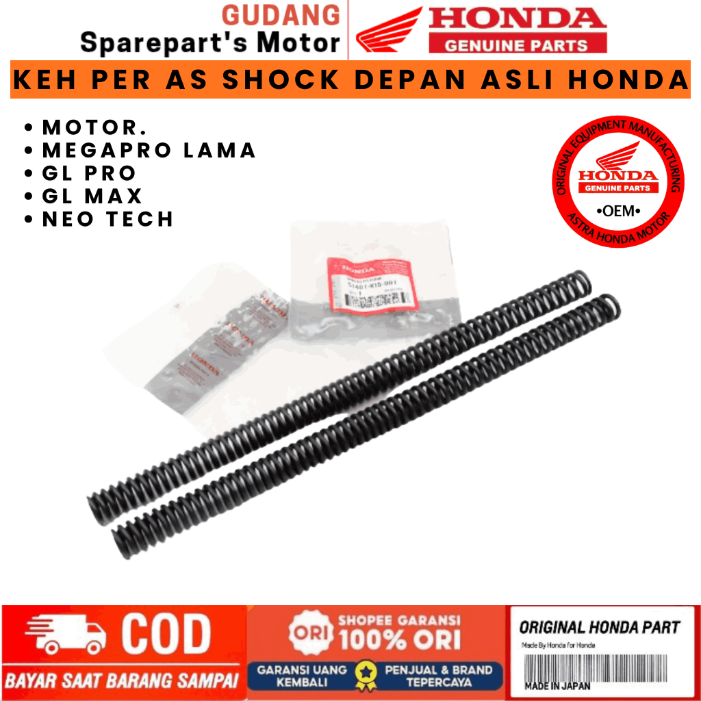 KEH PER AS SHOCK ORIGINAL HONDA GL PRO,PER AS SHOCK ORIGINAL HONDA GL MAX,MEGAPRO LAMA,MEGAPRO PRIMU