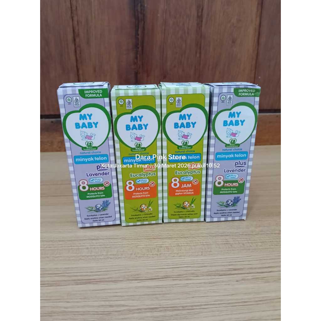 MY BABY Minyak Telon Plus 60 ml / Minyak Telon Anti Nyamuk / My Baby Minyak Telon Eucalyptus 60 ml /
