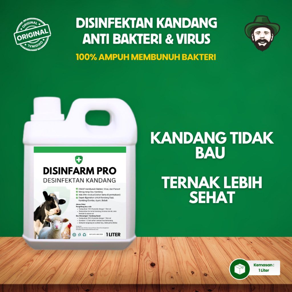Disinfektan Kandang Sapi Kambing Anti Bau Kandang Obat Penyakit Ternak Pembunuh Kuman 1Lg