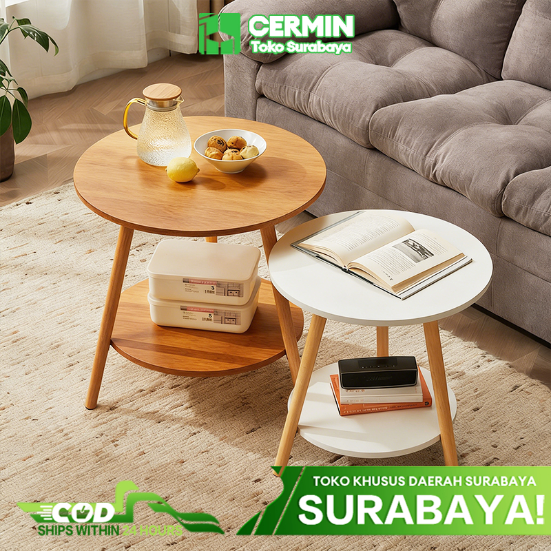 Pengiriman Dari Surabaya---Meja Minimalis Tamu Susun Meja Samping Kopi Cafe Nakas hias scandinavian 