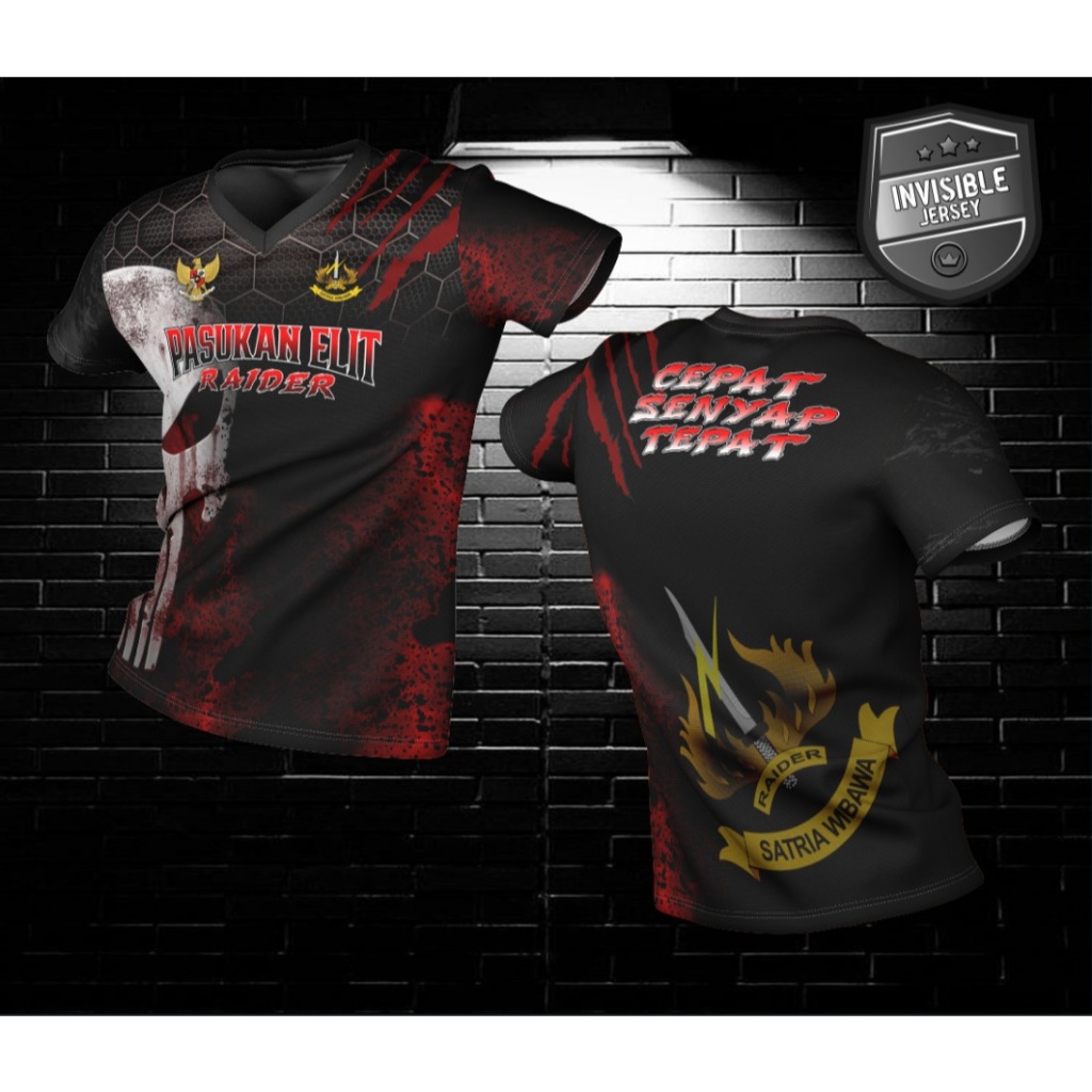 BAJU KAOS JERSEY OLAHRAGA TNI - "PASUKAN ELIT RAIDER"