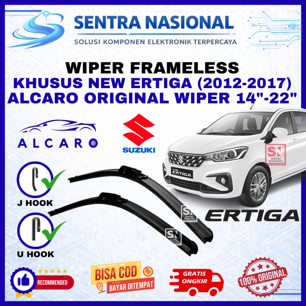 Wiper Mobil Suzuki Ertiga (2012-2017) ALCARO ORIGINAL | Wiper Kaca Mobil Suzuki Ertiga Model Framele