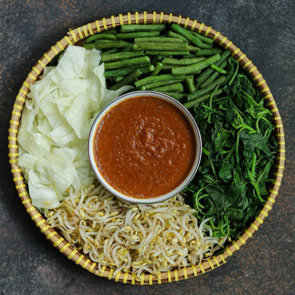 Paket pecel sayur siap masak / Pecel sayuran sambel kacang