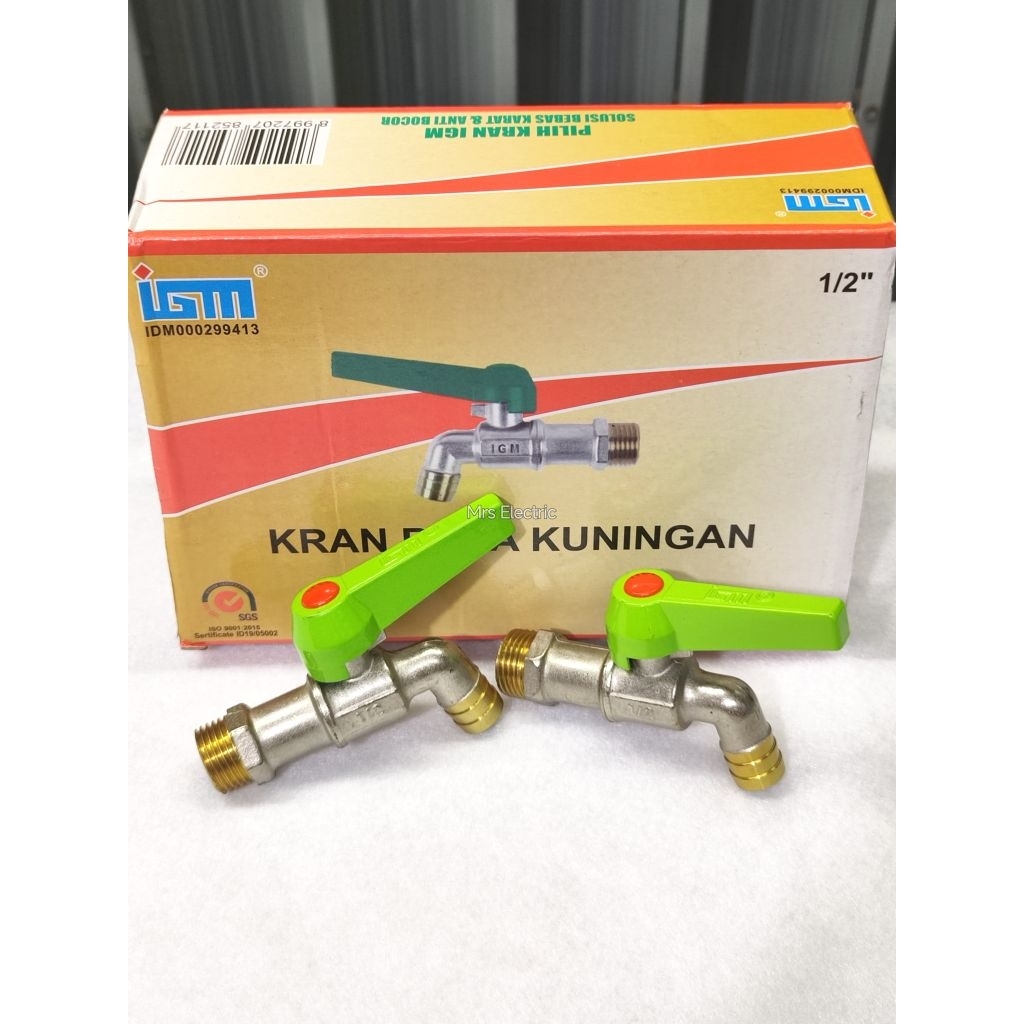 KRAN AIR 1/2" KUNINGAN IGM / KRAN TEMBOK BOLA