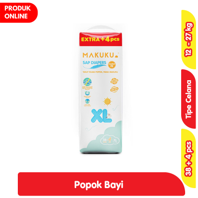 MAKUKU SAP Diapers Comfort Fit Extra Jumbo XL38+4 XL42 XL 42