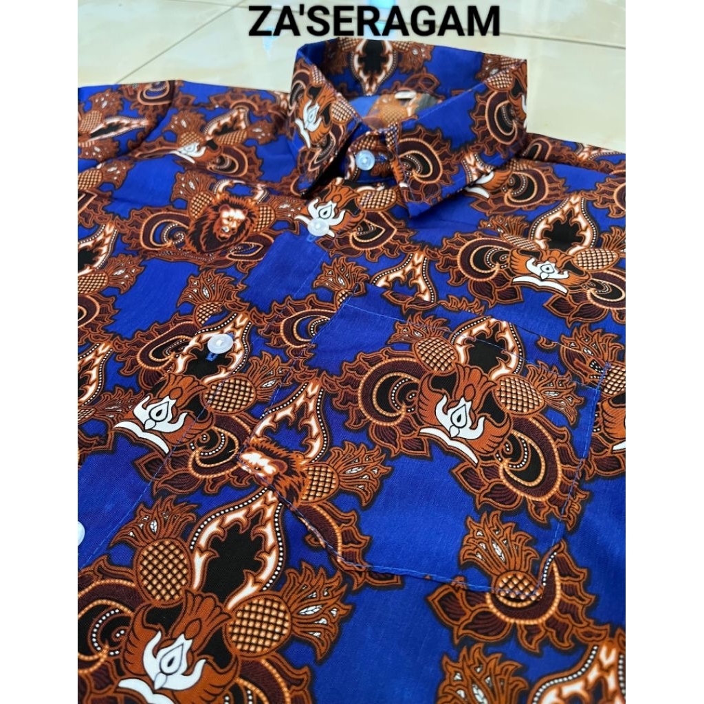 BATIK SEKOLAH SMP NEGERI/BATIK SMP NASIONAL/BATIK SMP MOTIF SISINGAAN BIRU