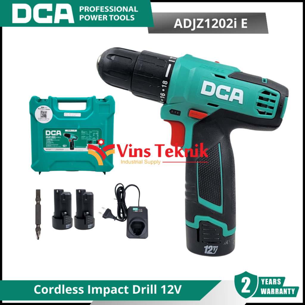 DCA ADJZ1202i Mesin Bor Tembok Baterai Cordless Impact Drill 12V 10MM ADJZ1202iE
