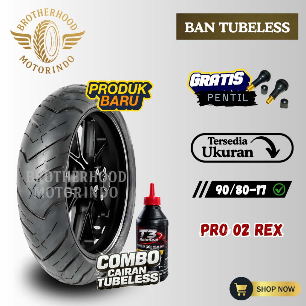 BAN ASCENDO PRO02 REX RING 17 TUBLES ( 90/80-17 ) BAN ASCENDO / BAN TUBELESS / BAN RING 17 / RING 17