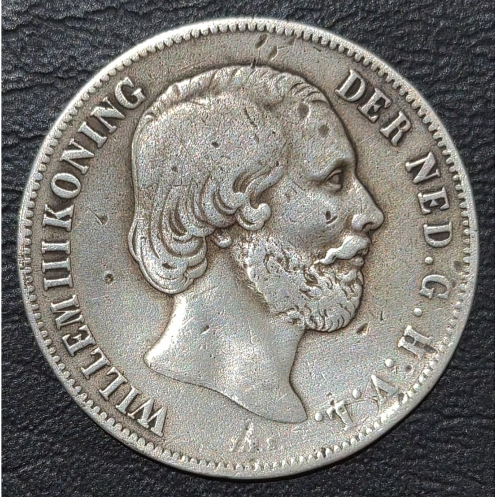 Koin Perak 1 Gulden 1854 Willem III