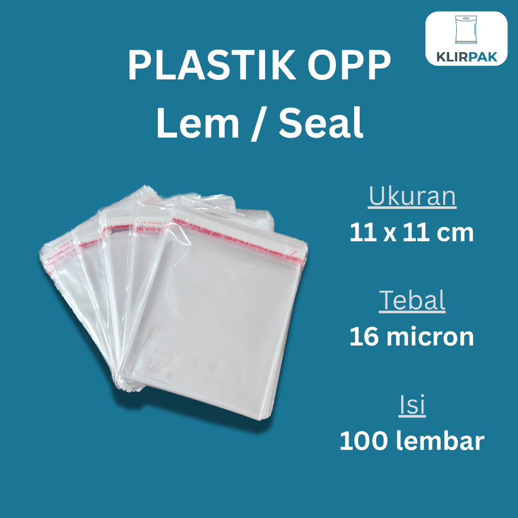 Plastik OPP Seal/Lem 11 x 11 cm (16 micron)