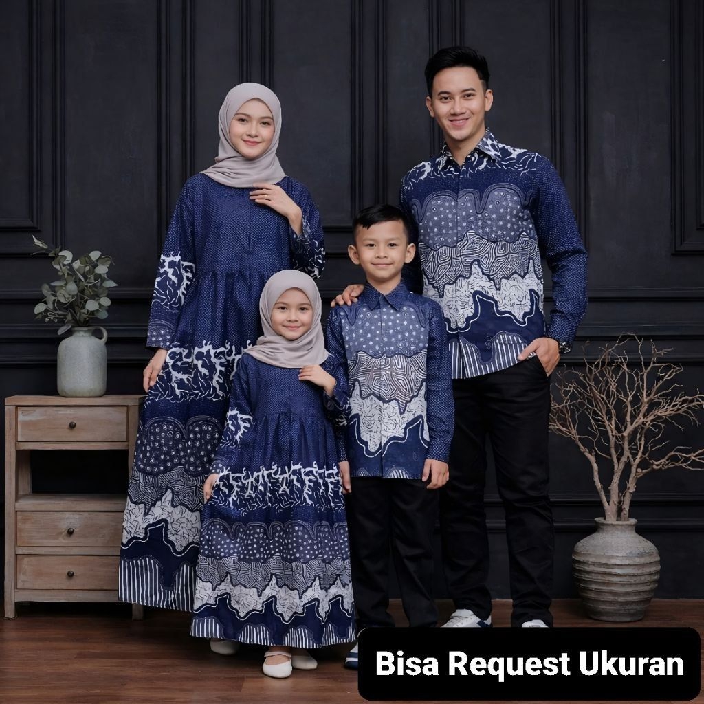 BAJU SERAGAM BATIK COUPLE GAMIS PASANGAN SARIMBIT KELUARGA CUSTOM ANAK BALITA REMAJA CEWEK COWOK / A