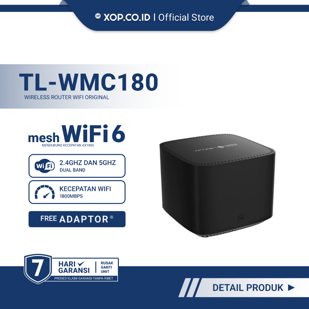 TP-Link TL-WMC180 Wireless Router Mesh WiFi 6 | Dual-Band 2.4GHz & 5GHz | Bekas Original | Free Adap