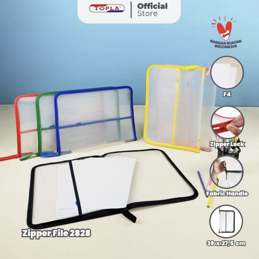 [Pcs] Map Zipper Plastik Resleting SIKA / TOPLA / Map Dokumen