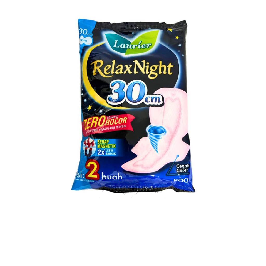 Markas.Kosmetik - Laurier Relax Night 30 Cm Wing  2'S ( Sachet )