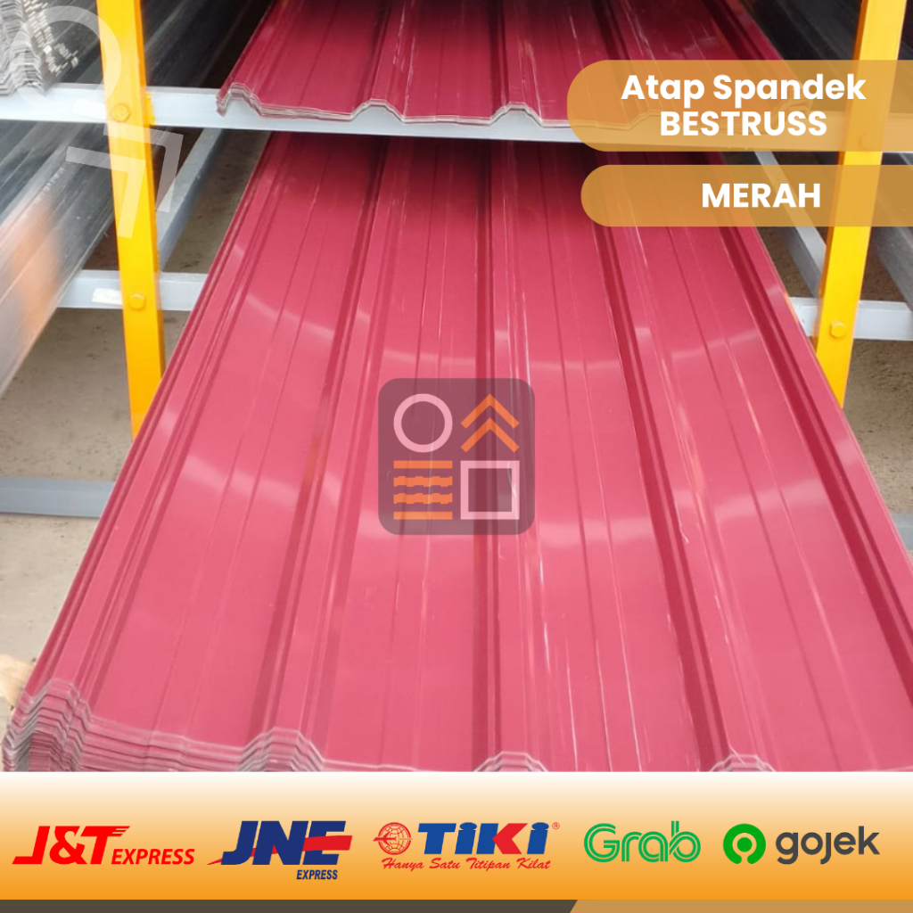 Atap Spandek Atap Galvalum Merah 0.3MMx750 (Baca Deskripsi Produk)