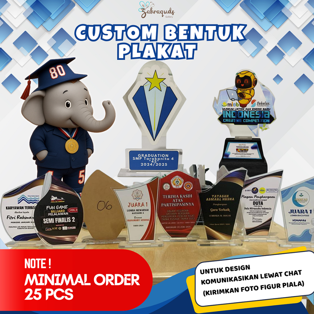 CUSTOM BENTUK PLAKAT AKRILIK +TATAKAN
