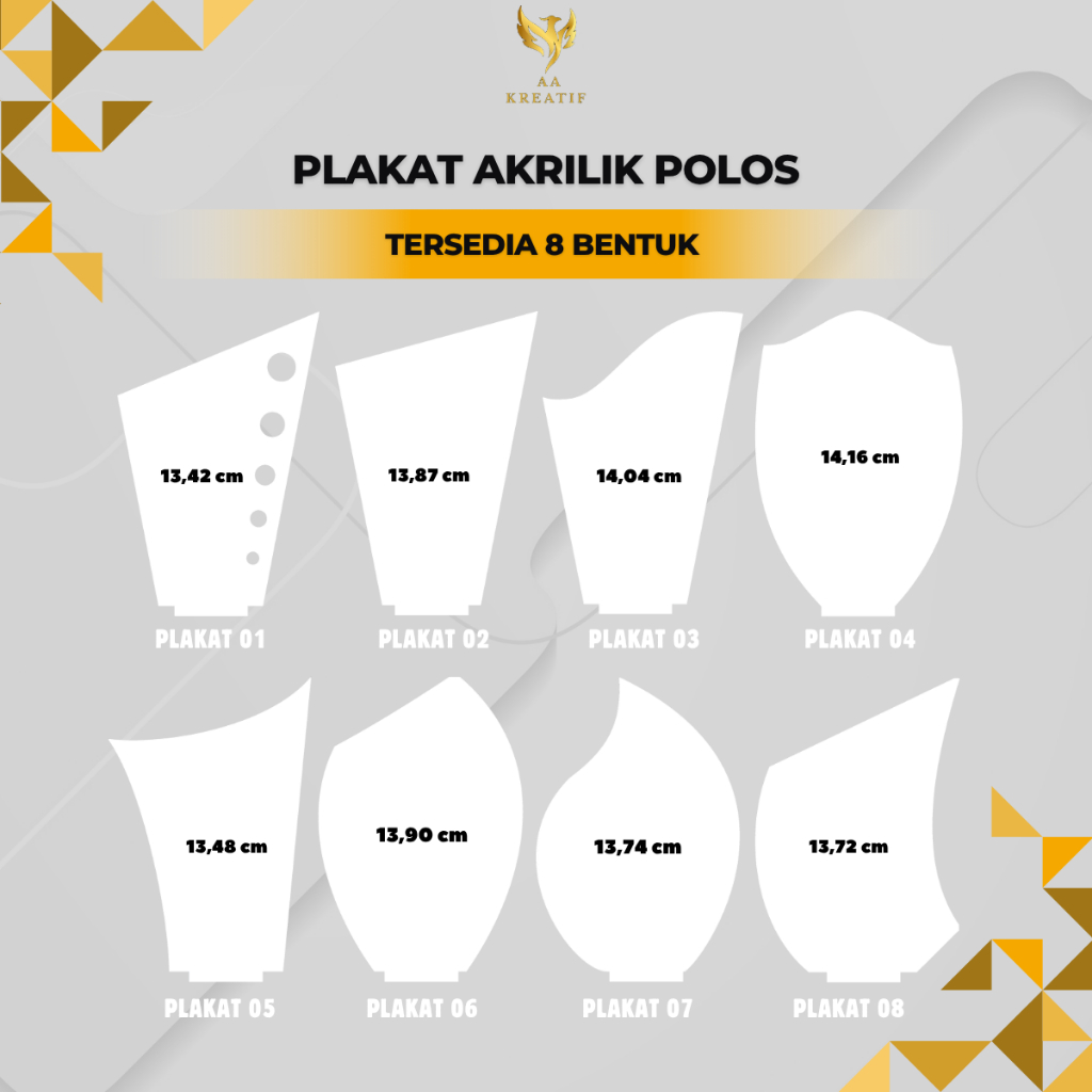 Plakat / Vandel Akrilik Polos Tanpa Stiker Wisuda Souvenir Hadiah Kejuaraan Penghargaan Tropy