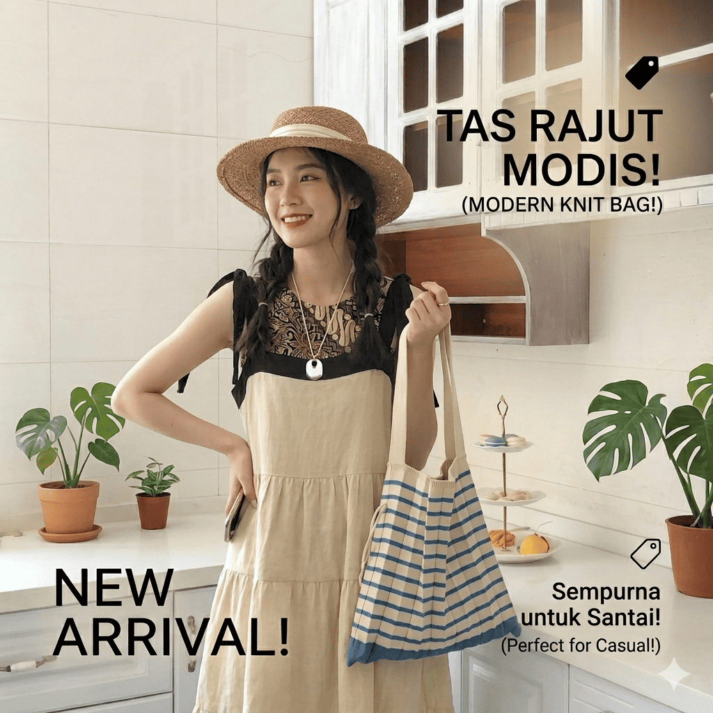 Chicbags-[READY]Hadiah Lebaran Tas Pleats korea jinjing Pleats Stripe Korean Hand Bag Pleats Mama Sh