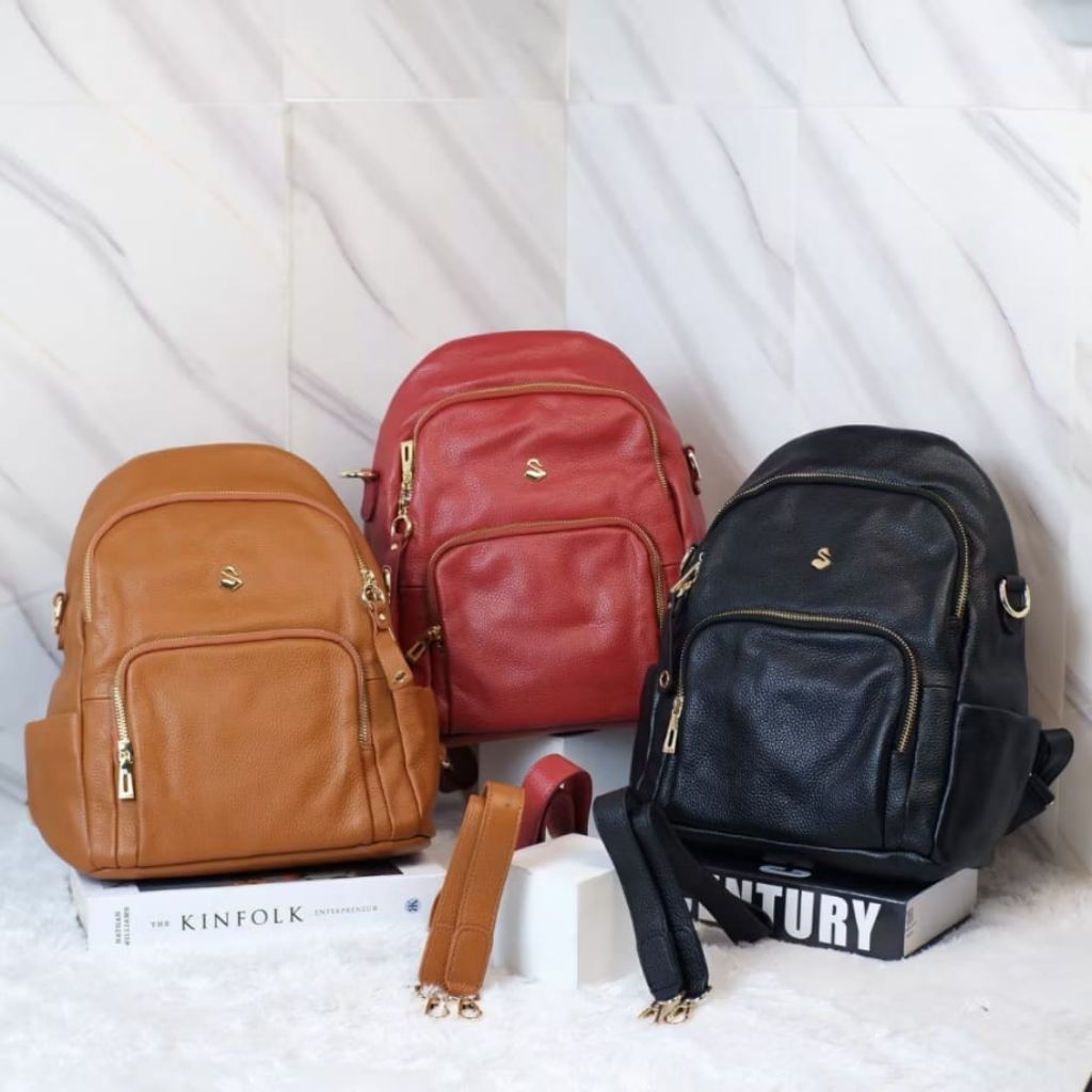 Tas Ransel Wanita Kulit Asli Savvy Leather S8481