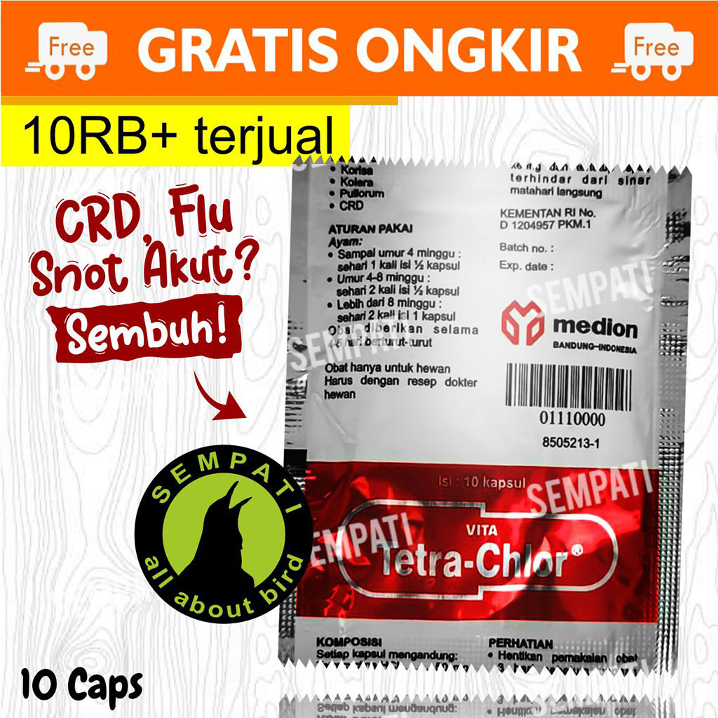 SEMPATI Medion Vita Tetra Chlor Obat Ayam CRD Snot Pilek Ngorok 10 Tablet Tetrachlor Antibiotik Mult