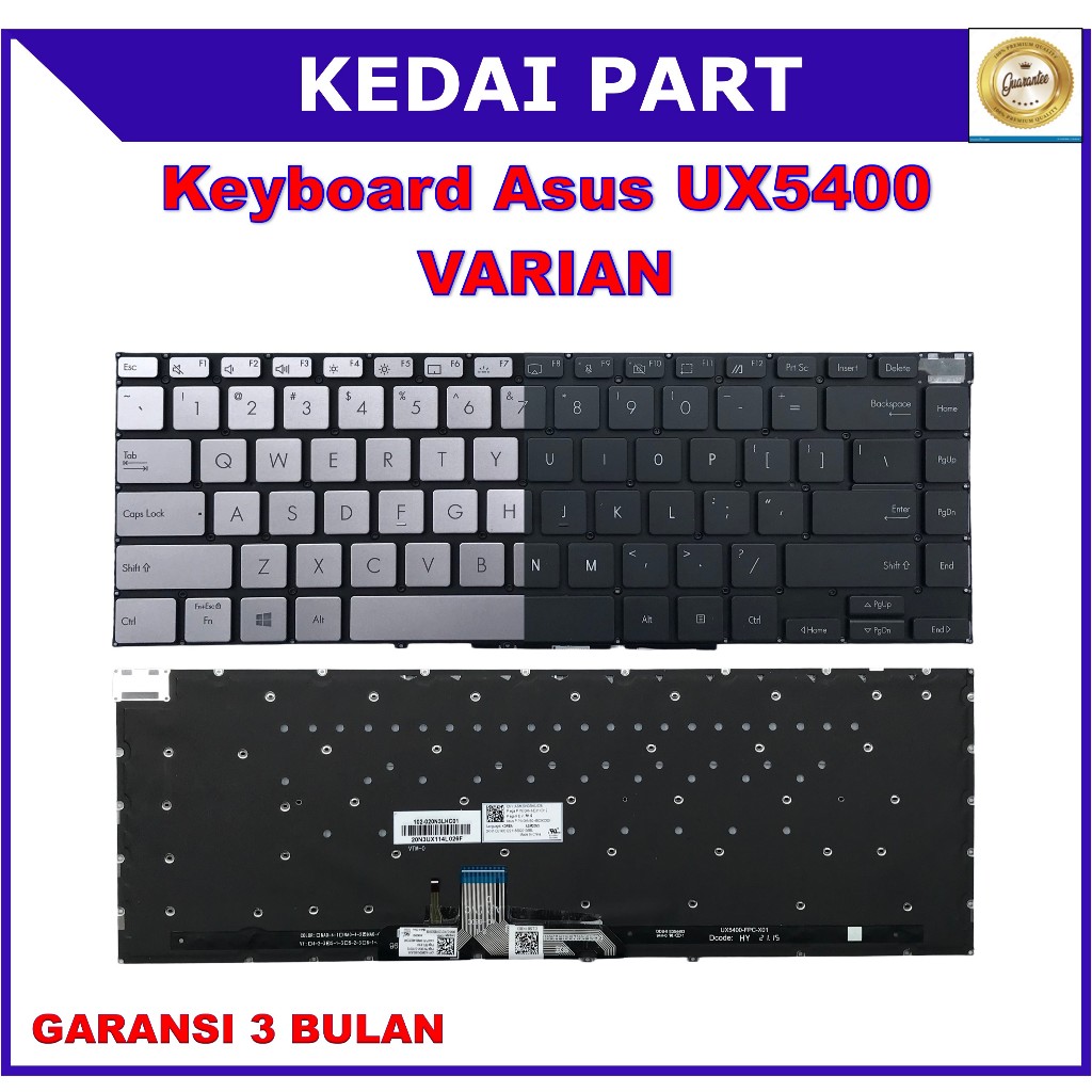 Keyboard Asus Zenbook 14X OLED UX5400 UX5400E UX5400EA UX5400EAG UX5400EG UX5400ZB Silver Backlight 