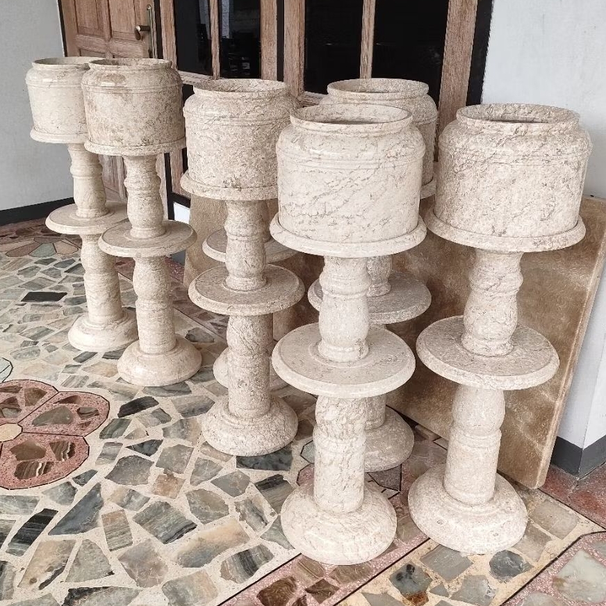 Dispenser Guci tempat galon air minum asli batu marmer motif random