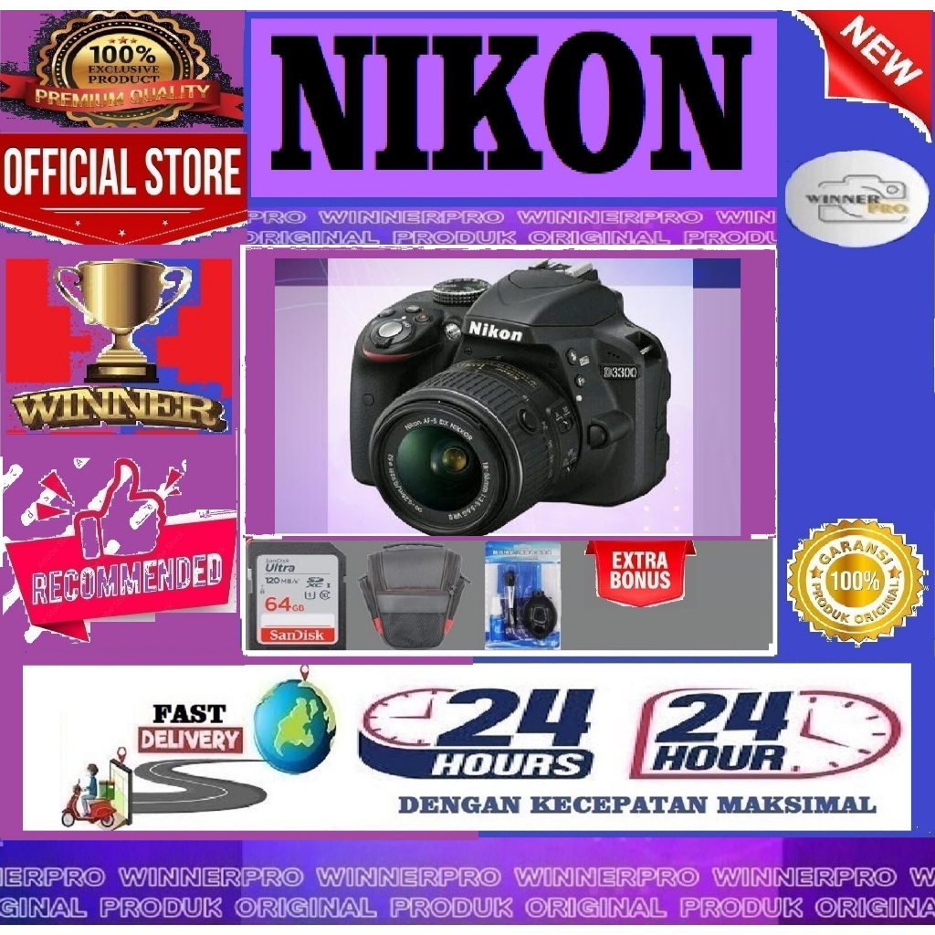 KAMERA NIKON D3300 KIT 18-55 VR II / NIKON D3300 / D3300