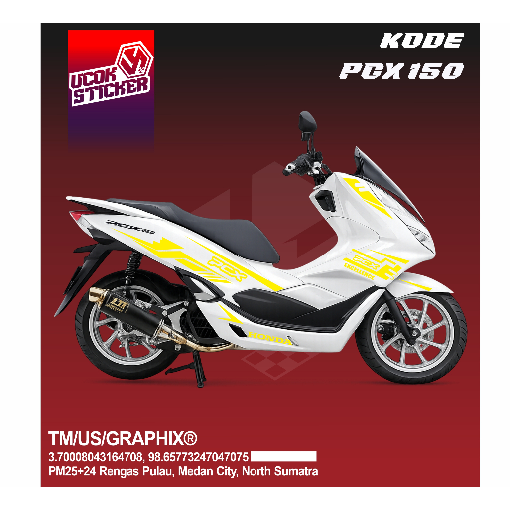 Sticker Striping Honda PCX 150 Premium Full Body Decal Racing Striping PCX 150 Premium Racing Sticke