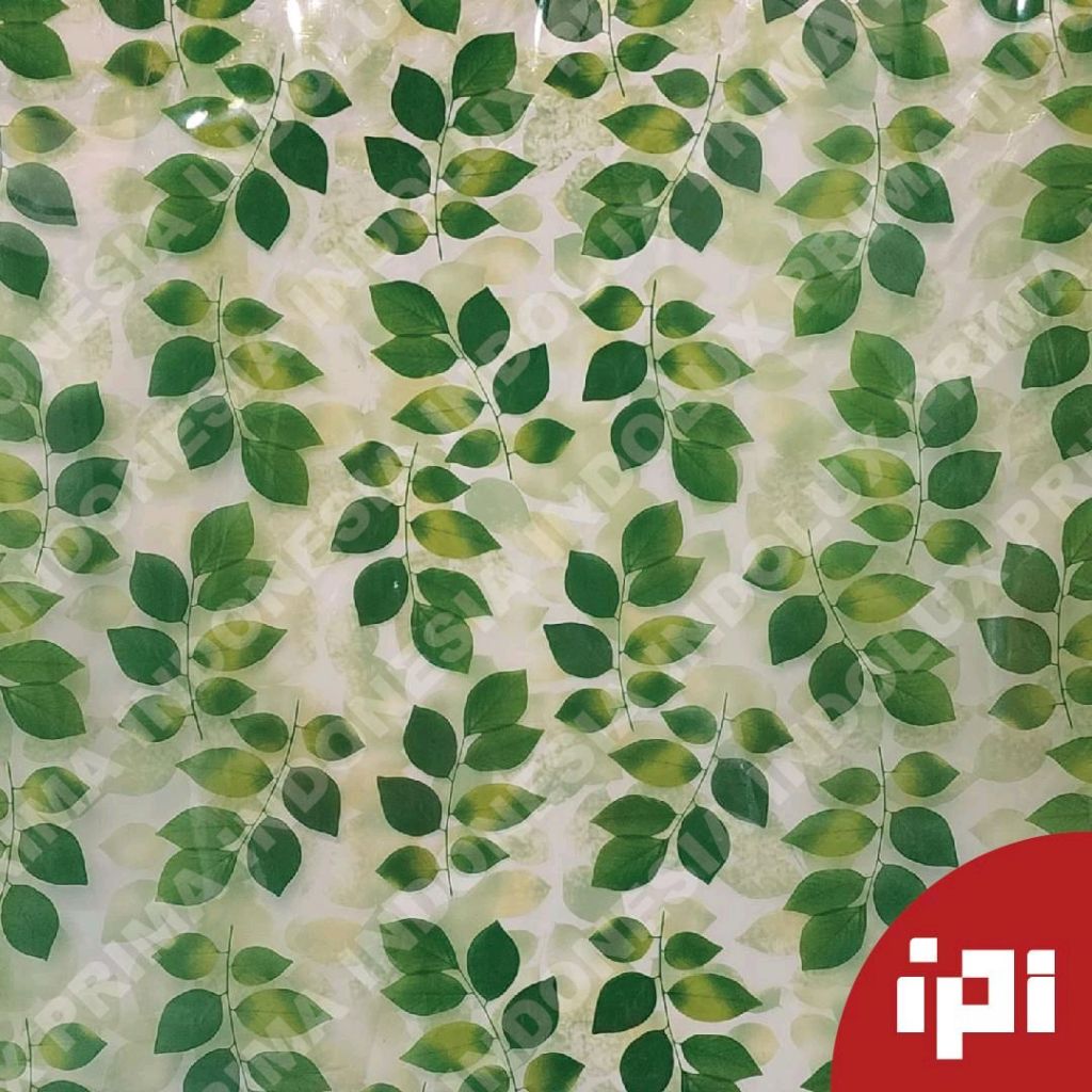 Kanopi tutup pagar atap plastik ECONOPLAS 40 motif daun tebal kuat Fiber Motif Hijau