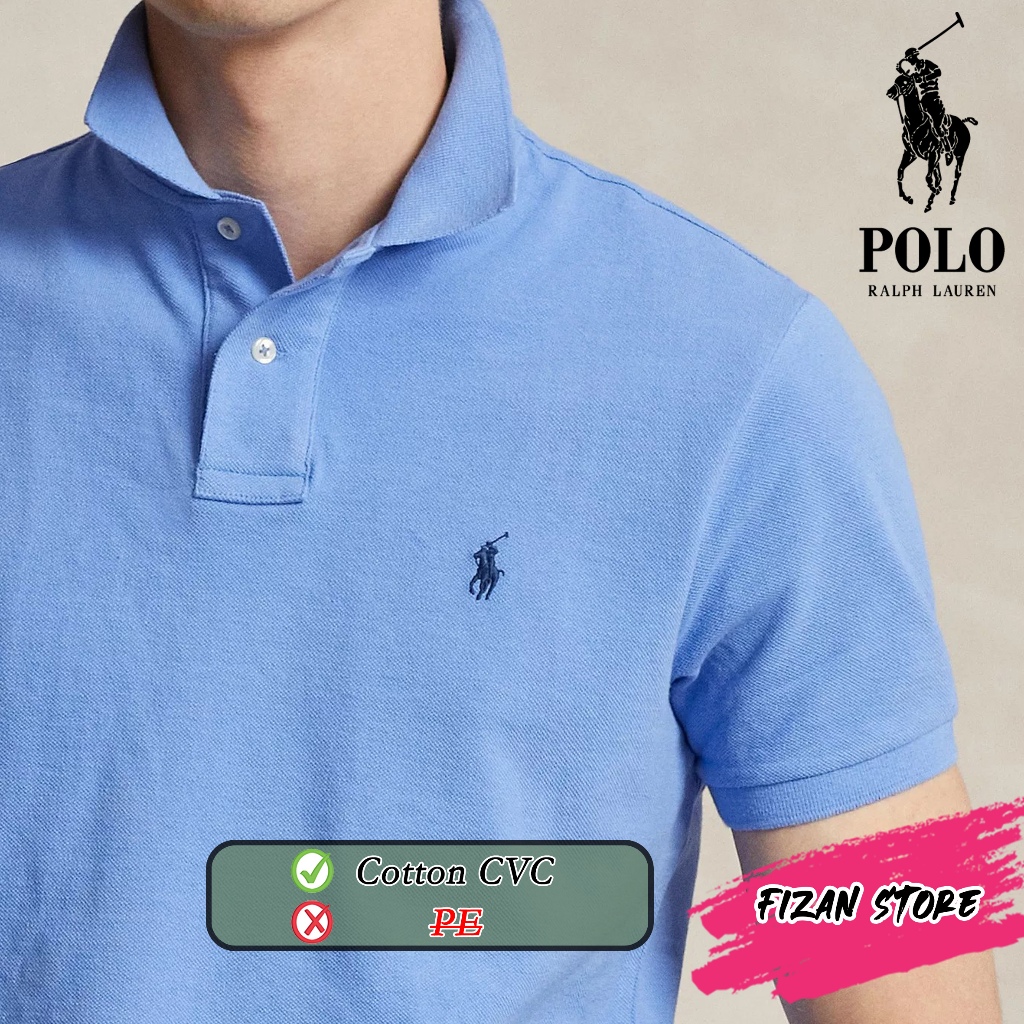 Fizan - Kaos Kerah POLO 100% Katun CVC (Bukan PE) | Kaos Polo Shirt Pria Lengan Pendek Dewasa