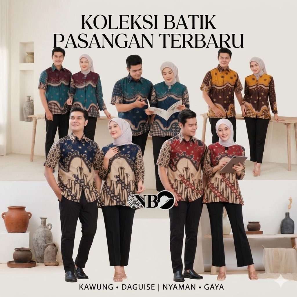 Batik Alisan couple Hem-bllouse Atasan kerja modern pria wanita