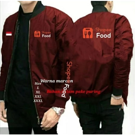 Jaket Bomber Driver ShopeeFood | Jaket Driver Kurir Shopee